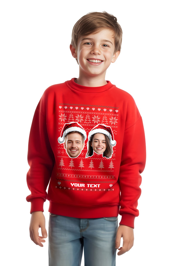 Children's 2 Festive Face Christmas Sweatshirt