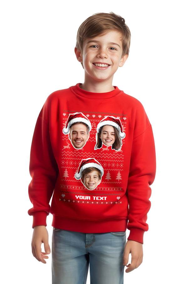 Children's 3 Festive Face Christmas Sweatshirt