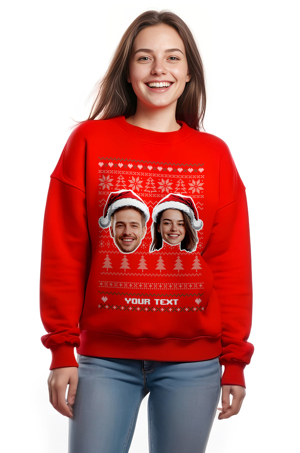 Women's 2 Festive Face Christmas Sweatshirt