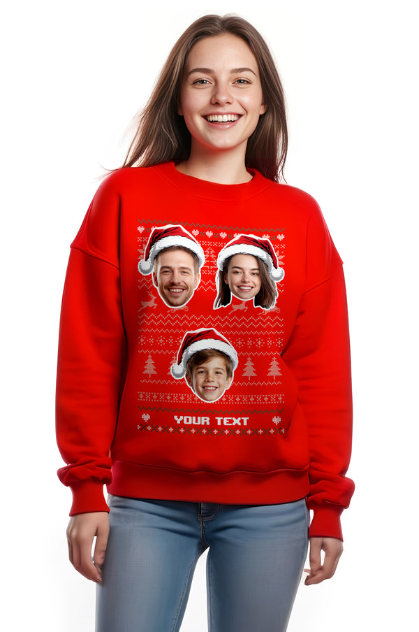 Women's 3 Festive Face Christmas Sweatshirt