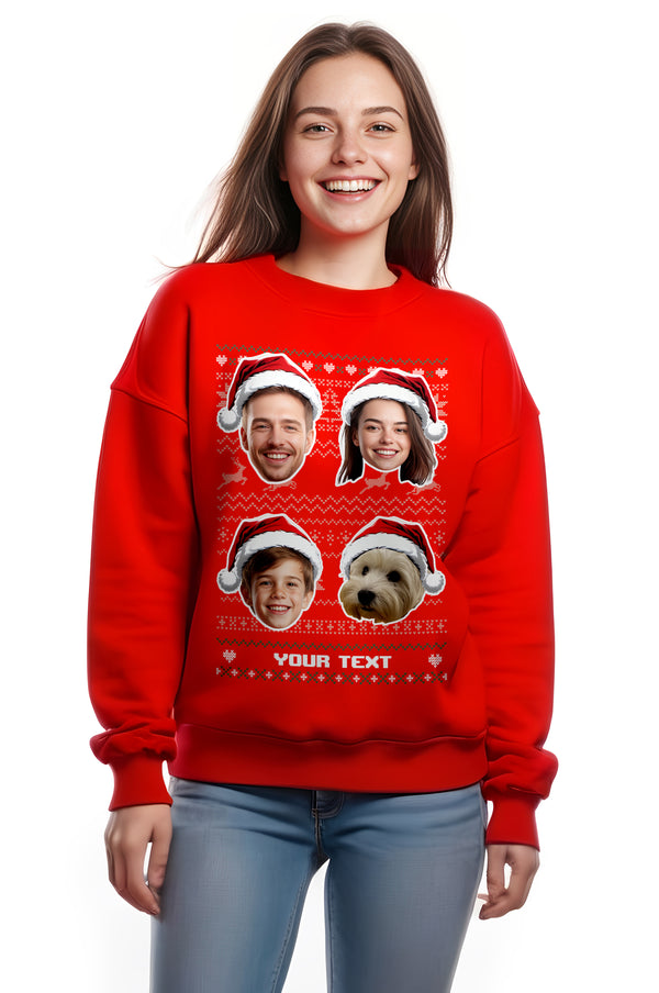 Women's 4 Festive Face Christmas Sweatshirt