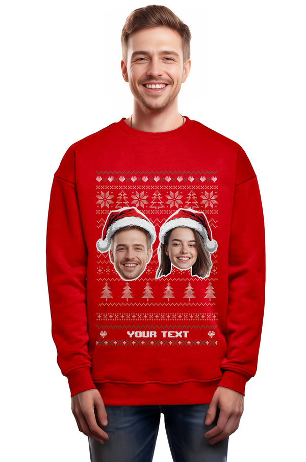 Men's 2 Festive Face Christmas Sweatshirt