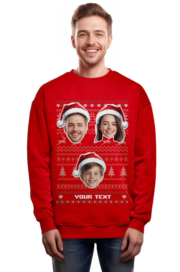 Men's 3 Festive Face Christmas Sweatshirt